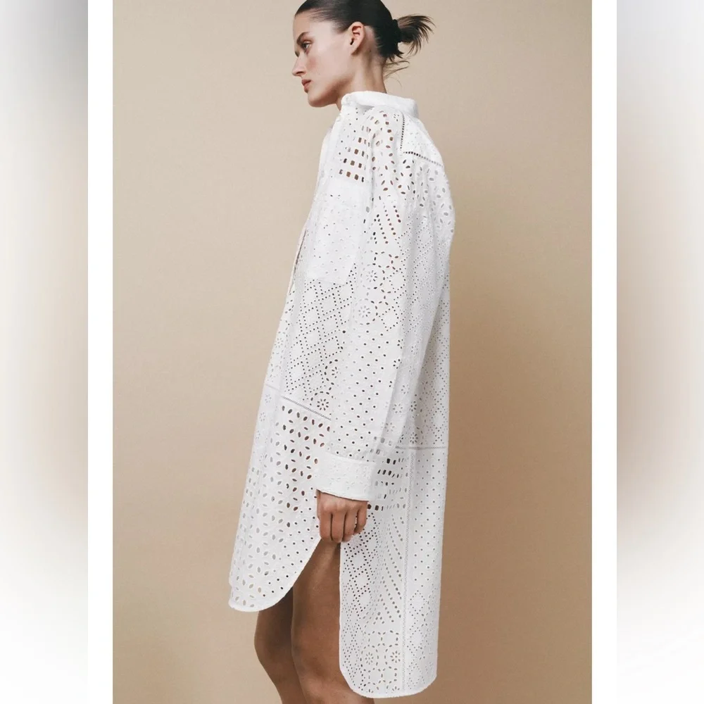 Zara ZW Collection Embroidered Eyelet Dress - Picture 8 of 11